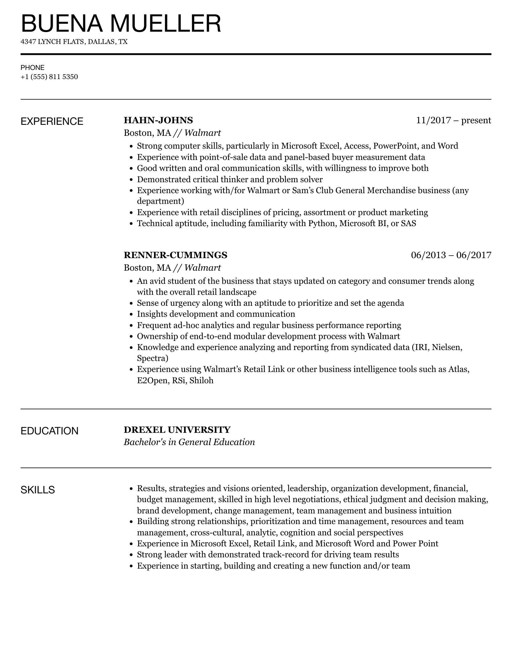 Walmart Resume Samples Velvet Jobs