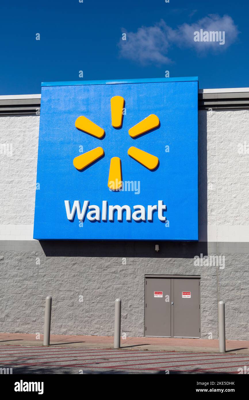 Walmart Superstore Gulf Shores Alabama Corporate Logo On The Exterior