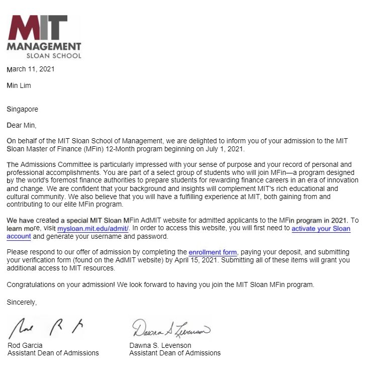 Welcome All Offer Letters From Mit And Cambridge