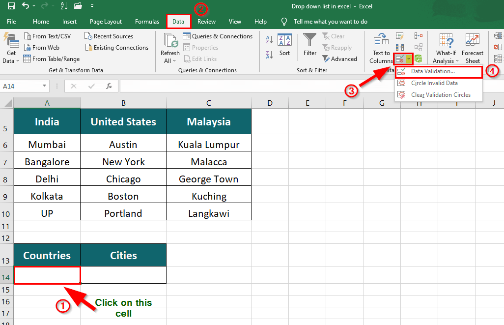 What Is Drop Down How To Add Drop Down In Excel Educba