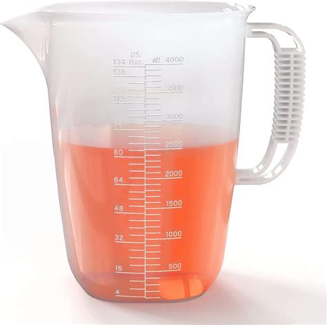 Whiterhino 1 Gallon Measuring Pitcher 134Oz Large Plastic Measuring Cup For Lawn Pool Chemicals